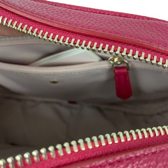 Kate Spade Crossbody Pink Leather Infinite Medium Camera Bag In Pomegranate - Picture 5 of 5